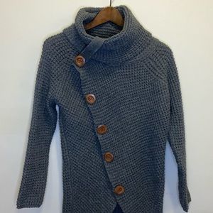 GRECERELLE Women's Solid Color Chunky Button Pullover Sweater